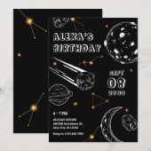 Zwarte astrologie maan verjaardag  kaart (Voorkant / Achterkant)