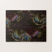 Zwarte Atomic Abstracte Kunst Legpuzzel (Horizontaal)