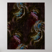 Zwarte Atomic Abstracte Kunst Poster (Voorkant)