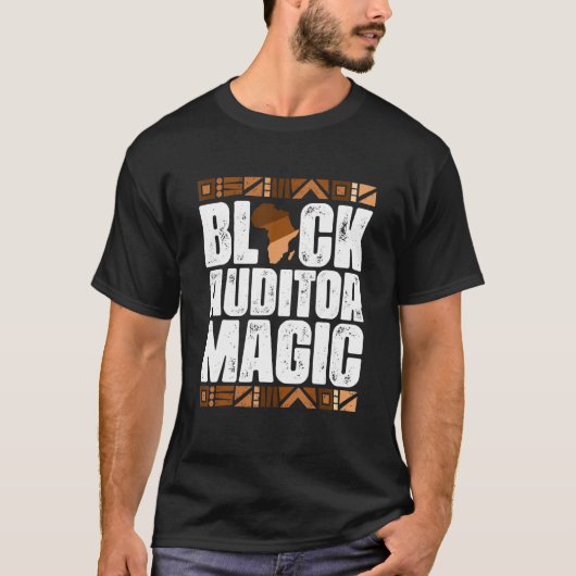 Zwarte Auditor Magic Black History Maand BLM T-shirt (Voorkant)