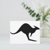 zwarte australië kangaroo - australië briefkaart (Staand voorkant)