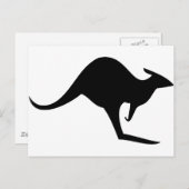 zwarte australië kangaroo - australië briefkaart (Voorkant / Achterkant)