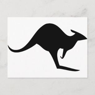 zwarte australië kangaroo - australië briefkaart