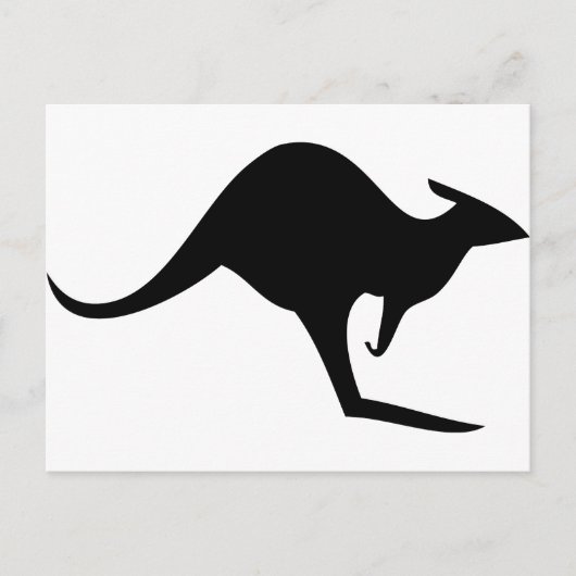 zwarte australië kangaroo - australië briefkaart (Voorkant)