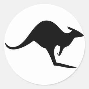Zwarte Australische kangoeroe - Australië Ronde Sticker