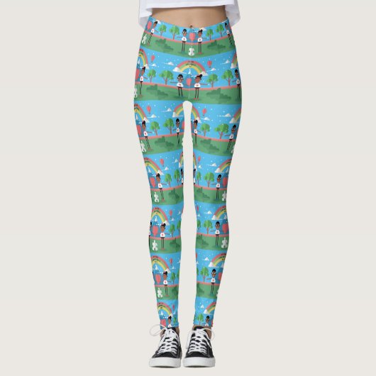 zwarte autisme kinder leggings (Voorkant)