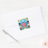 zwarte autisme - kinderen vierkante sticker (Envelop)