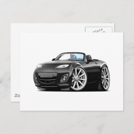 Zwarte auto 2009-13 Miata Briefkaart (Voorkant / Achterkant)
