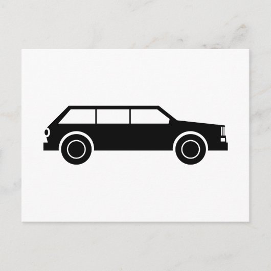 Zwarte auto briefkaart (Voorkant)