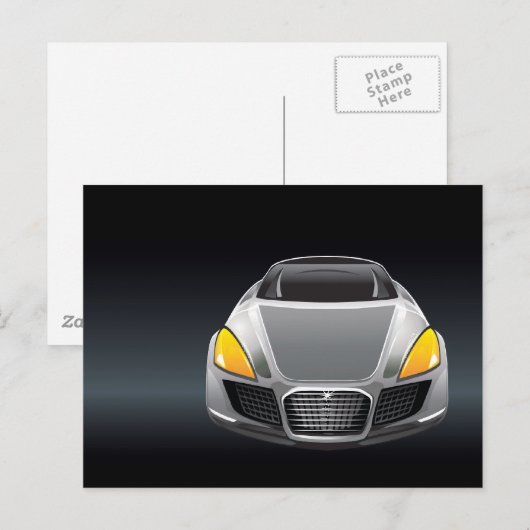 Zwarte auto briefkaart (Voorkant / Achterkant)