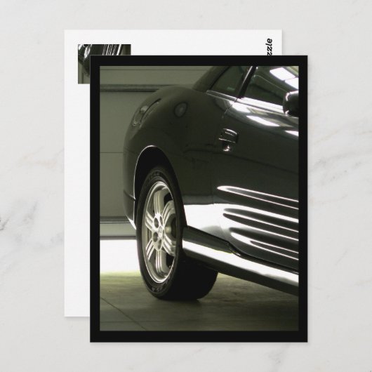 Zwarte auto briefkaart (Voorkant / Achterkant)