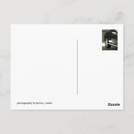 Zwarte auto briefkaart (Achterkant)