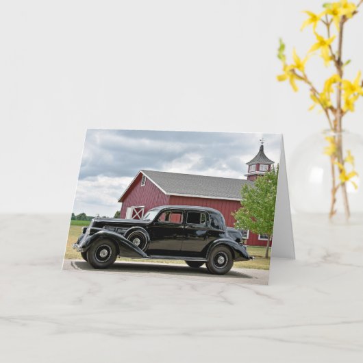  zwarte auto-dag kaart (Gele Bloem)