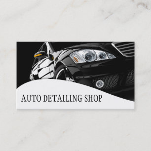 ZWARTE AUTO DETAILING AUTO REPARATIE BEDRIJFSKAART VISITEKAARTJE