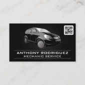 Zwarte auto | QR-code | Auto-services | Wrenches Visitekaartje (Voorkant)