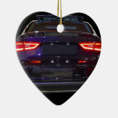 zwarte auto , rode lichten keramisch ornament (Rechts)