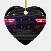 zwarte auto , rode lichten keramisch ornament (Voorkant)