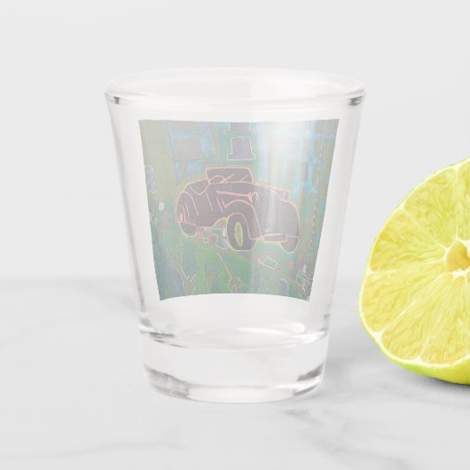 Zwarte auto shot glas (Achterkant)