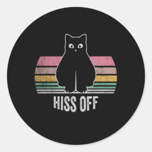 Zwarte auto sissen af miauw kat ronde sticker