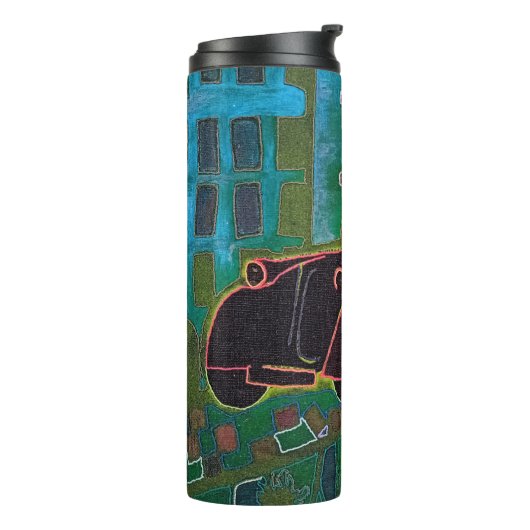 Zwarte auto thermosbeker (Gedraaid links)