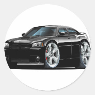 Zwarte Auto van de Bij van de Lader van Dodge de Ronde Sticker