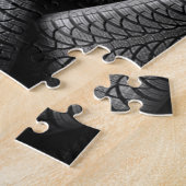 Zwarte autobanden legpuzzel (Zijkant)