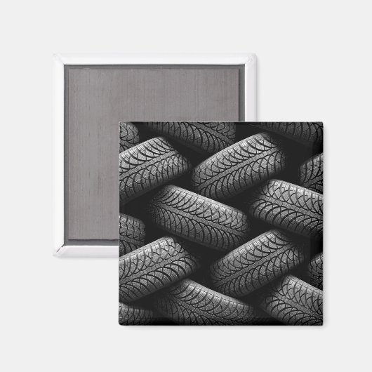 Zwarte autobanden magneet (Voorkant / Achterkant)