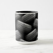 Zwarte autobanden mok (Midden)