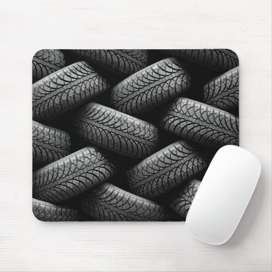 Zwarte autobanden muismat (Met muis)