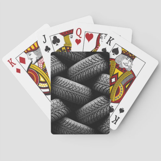 Zwarte autobanden pokerkaarten (Achterkant)