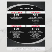 Zwarte Autodetailing, Autoreparatie, Autowas Flyer (Achterkant)