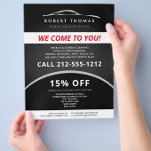 Zwarte Autodetailing, Autoreparatie, Autowas Flyer (Hand)