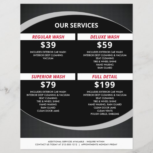 Zwarte Autogladmaken, Autoreparatie, Autowas Flyer (Achterkant)