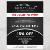 Zwarte Autogladmaken, Autoreparatie, Autowas Flyer (Voorkant)