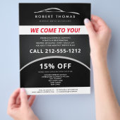 Zwarte Autoglossing, Autoreparatie, Autowas Flyer (Hand)