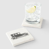  zwarte-autoillustratie stenen onderzetter (Zijkant)