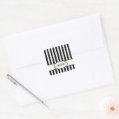 Zwarte Autumnal Stripes met monogram Vierkante Sticker (Envelop)