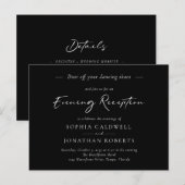 Zwarte avond bruiloft receptie uitnodiging (Voorkant / Achterkant)