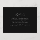 Zwarte avond bruiloft receptie uitnodiging (Achterkant)