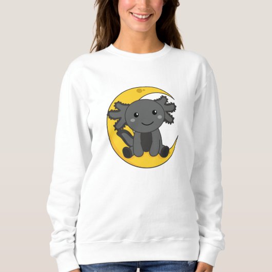 Zwarte Axoltolt op de moonnacht Trui (Voorkant)