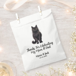 Zwarte Aziatische Kat Honden Huwelijk Vol Kleur Bedankzakje