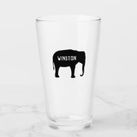 Zwarte Aziatische olifant silhouet gepersonaliseer