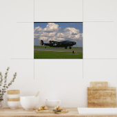 Zwarte B25-landing. (plane_WWII-vlakken) Poster (Keuken)