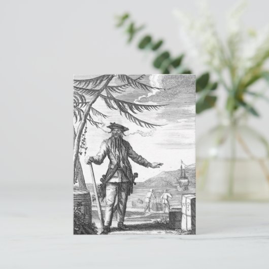 Zwarte baard briefkaart (Staand voorkant)