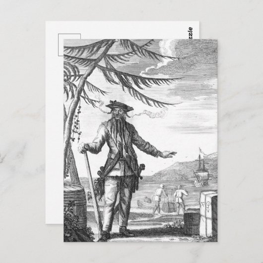 Zwarte baard briefkaart (Voorkant / Achterkant)