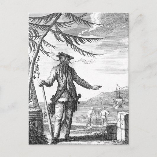 Zwarte baard briefkaart (Voorkant)