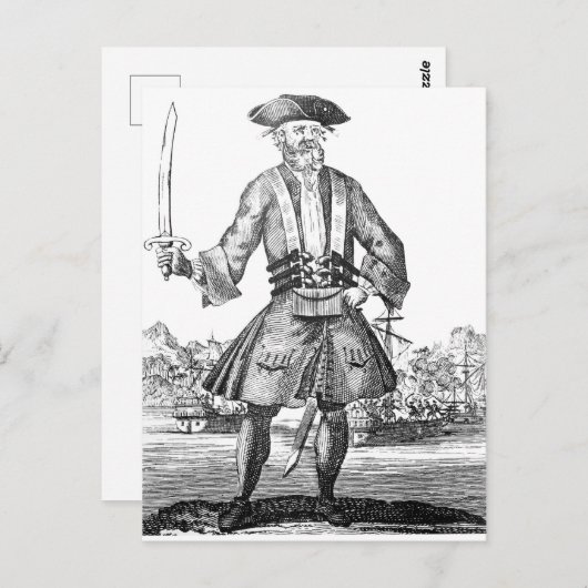 Zwarte baard briefkaart (Voorkant / Achterkant)