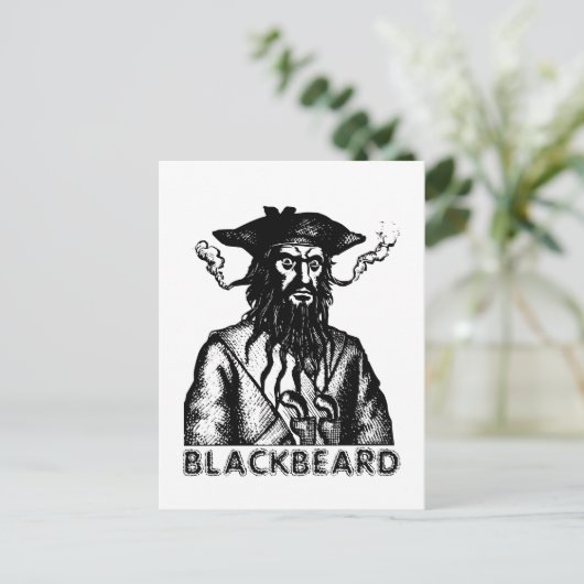 Zwarte baard briefkaart (Staand voorkant)