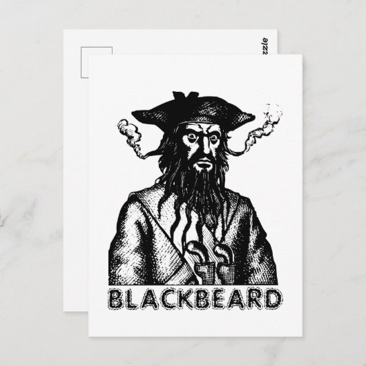 Zwarte baard briefkaart (Voorkant / Achterkant)