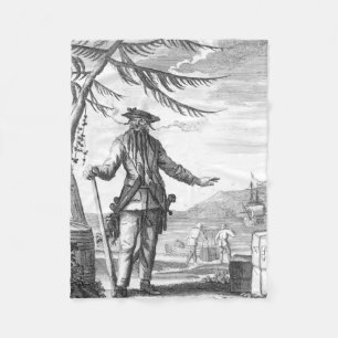 Zwarte baard fleece deken